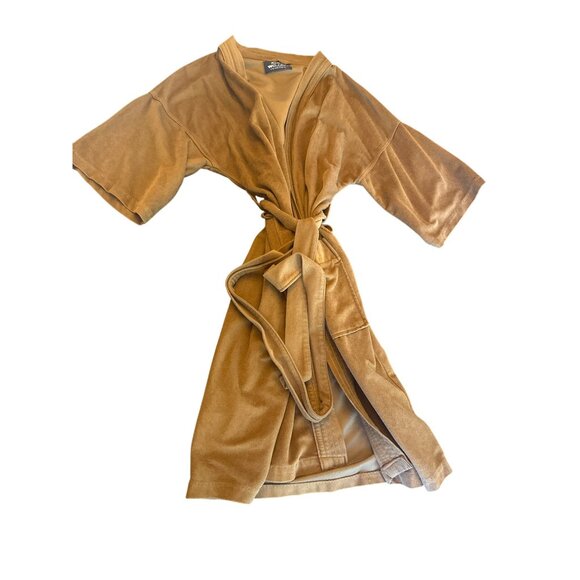 Vintage Weldon One Size Fits All Camel Brown Robe With Belt Tie - Picture 1 of 4